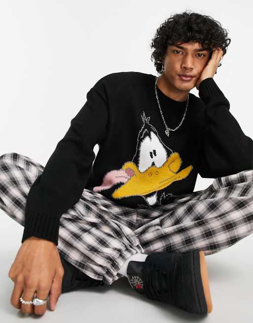 ASOS DESIGN - Looney Tunes Daffy Duck - Sort trøje