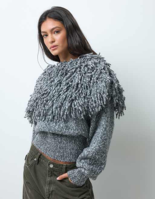 ASOS DESIGN loop crew neck jumper in mono, 5 of 5
