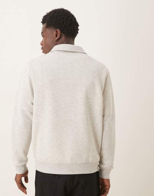 ASOS DESIGN – Loopback-Sweatshirt in Steinbeige mit Reißverschluss, 3 von 5