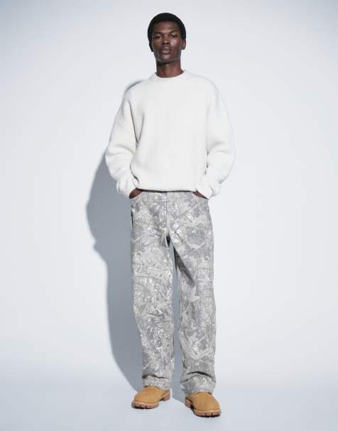 ASOS DESIGN loose canvas pants in camo print (Part of a set) - view 1