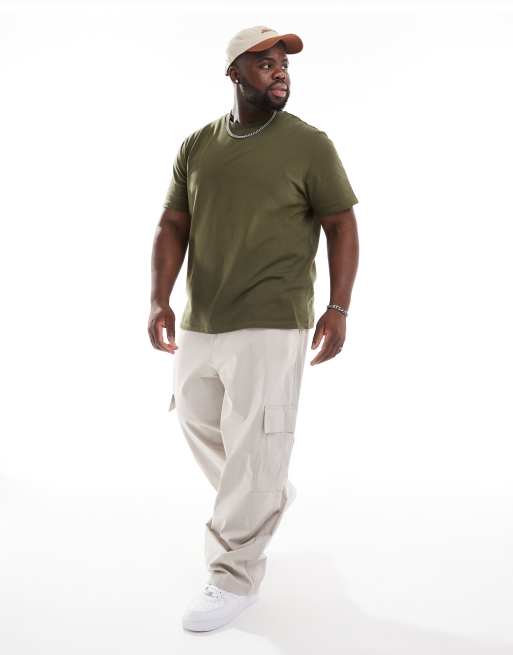 ASOS DESIGN loose cargo trousers with elasticated waist in grey, 2 of 5
