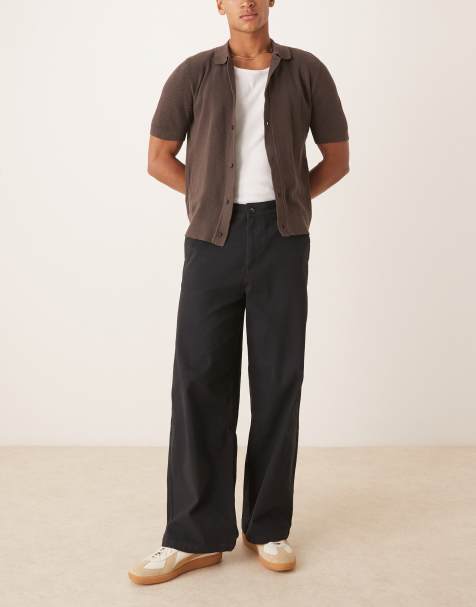 ASOS DESIGN loose chinos in black - view 1
