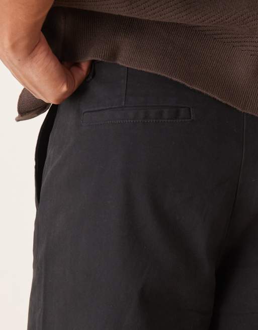 ASOS DESIGN loose chinos in black