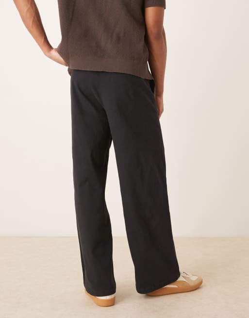 ASOS DESIGN loose chinos in black