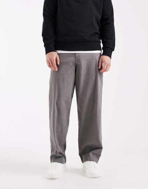 ASOS DESIGN loose chinos in charcoal - view 1