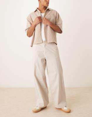 Asos Design Loose Chinos In Neutral