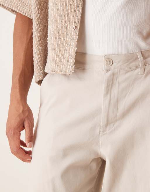 ASOS DESIGN loose chinos in stone
