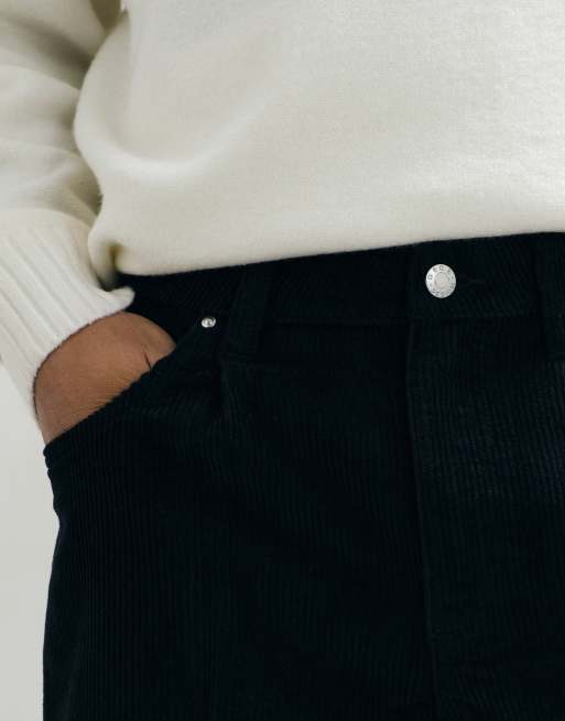ASOS DESIGN loose corduroy trousers in black, 3 of 5