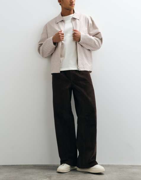 ASOS DESIGN loose corduroy trousers in brown