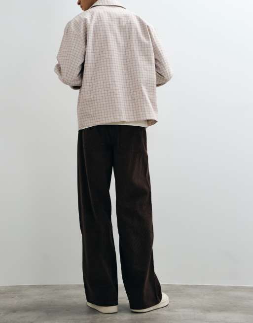 ASOS DESIGN loose corduroy trousers in brown, 3 of 5