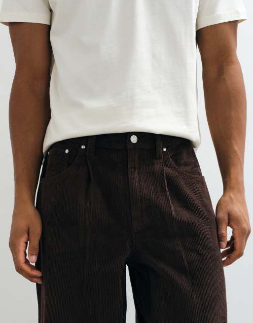 ASOS DESIGN loose corduroy trousers in brown, 4 of 5