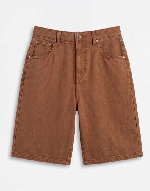 ASOS DESIGN loose denim jorts in brown (part of a set) , 6 of 7