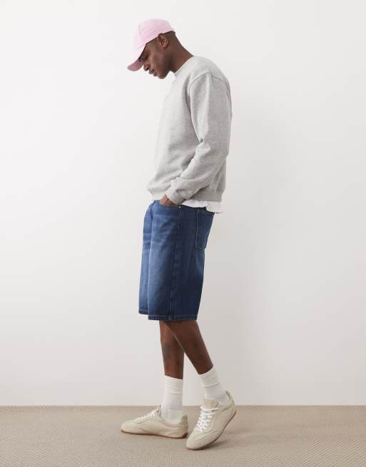 ASOS DESIGN loose denim jorts in dark washed blue , 2 of 5