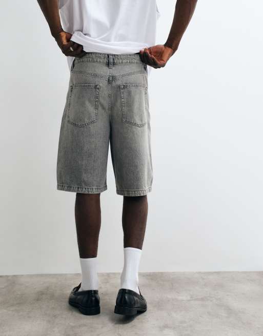 ASOS DESIGN loose denim jorts in gray , 5 of 5