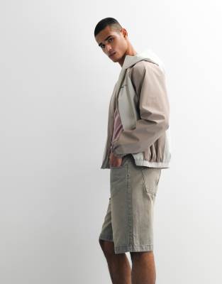 Asos Design Loose Denim Jorts In Yellow
