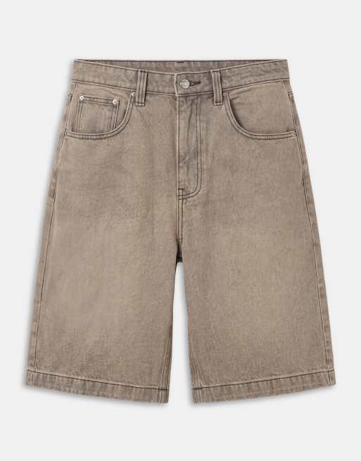 ASOS DESIGN loose denim jorts in yellow tint , 6 of 9