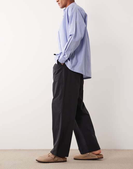 ASOS DESIGN loose elasticated trouser with pleat in black , 4 of 6