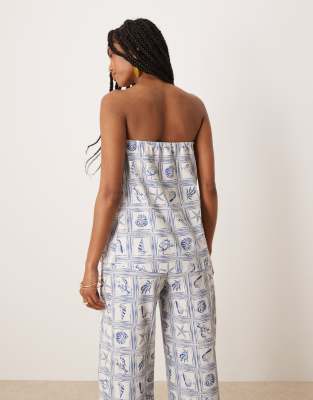 Asos Design Loose Fit Wide Leg Pants In Multi