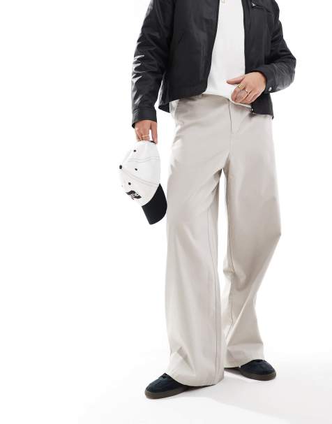 ASOS DESIGN loose fit chino in light grey - view 1