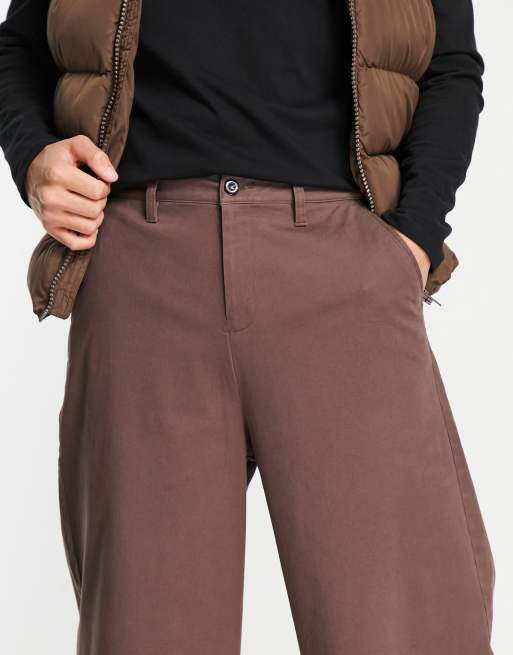 ASOS DESIGN loose-fit chinos in dark brown, 2 of 4