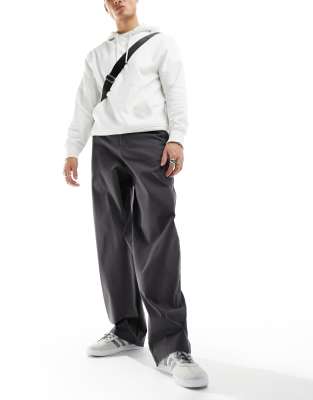 Asos Design Loose Fit Chinos In Gray