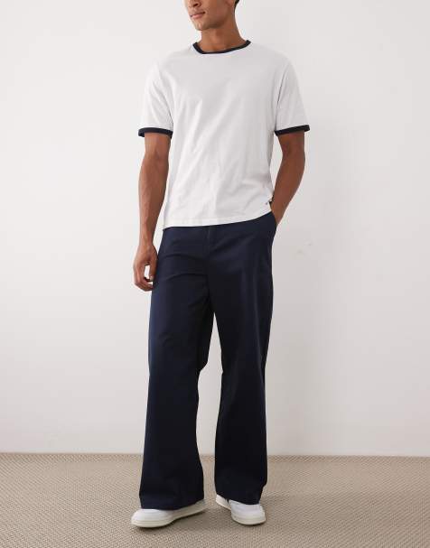 ASOS DESIGN loose fit chinos in navy - view 1