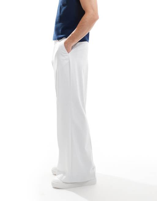 ASOS DESIGN loose fit dress pants in white | ASOS