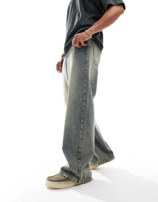 ASOS DESIGN loose fit jeans in dirty wash ASOS