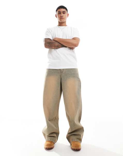 ASOS DESIGN loose fit jeans in orange tint - view 1