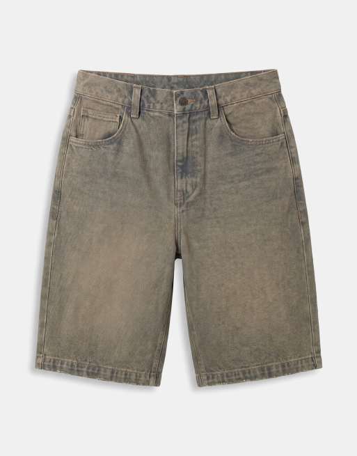ASOS DESIGN – Loose-Fit-Jeansjorts in verwaschenem Dunkelblau , 7 von 7