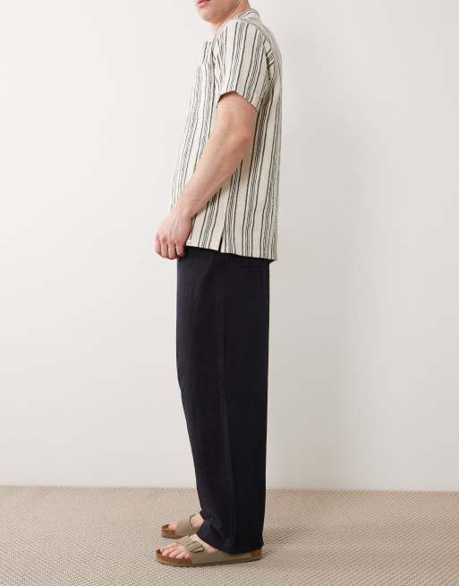 ASOS DESIGN loose fit textured pants in black - part of a set, 3 of 5