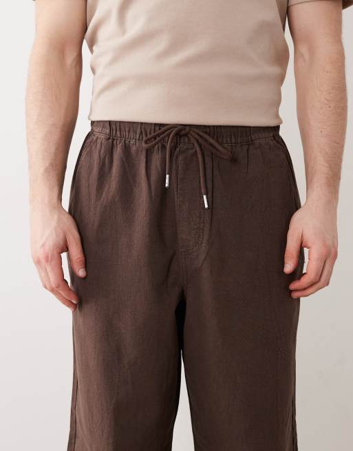 ASOS DESIGN loose fit textured pants in brown - part of a set, 5 of 5
