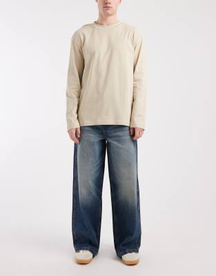 Asos Design Loose Jeans In Blue