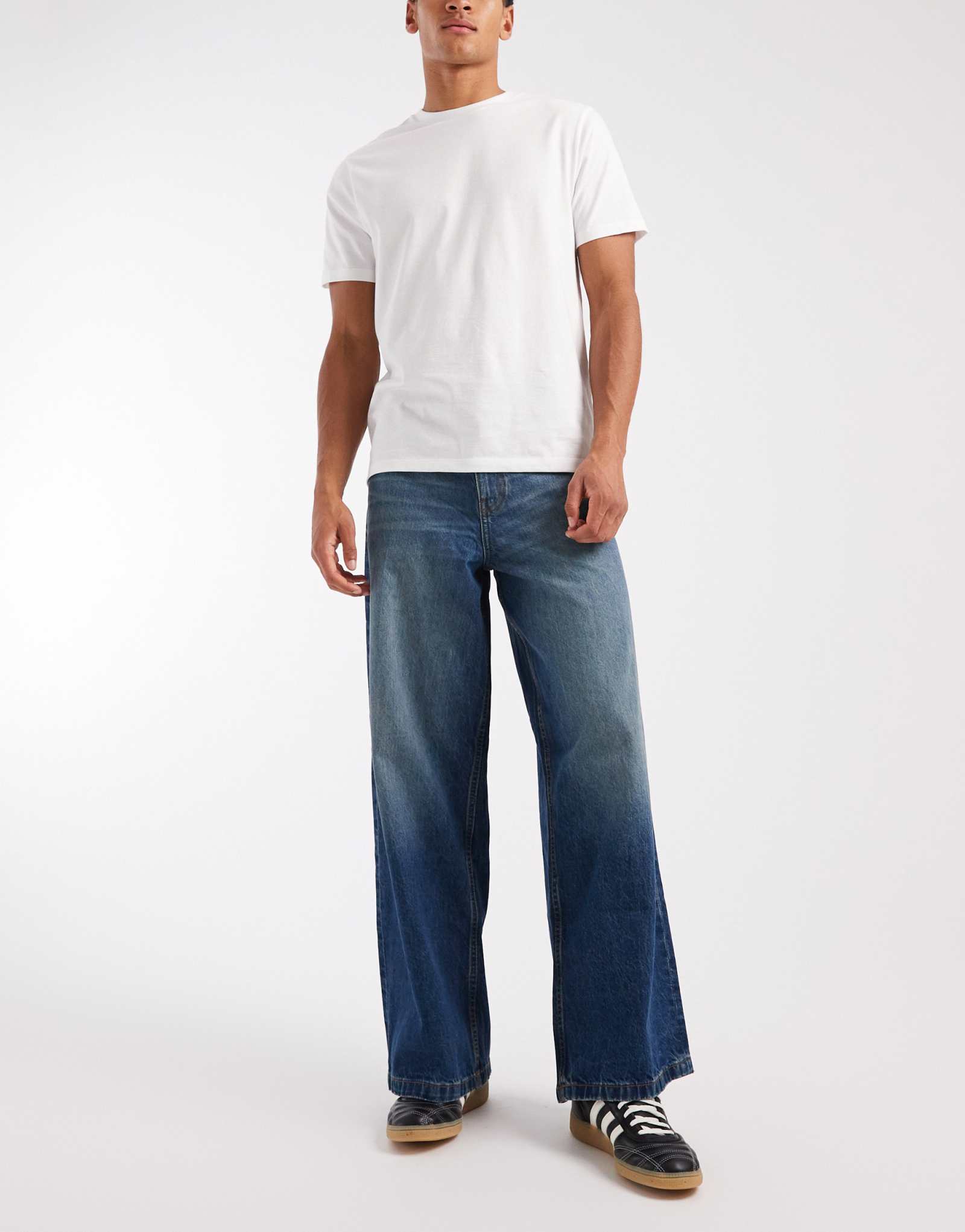 ДИЗАЙНЕРСКИЕ свободные джинсы ASOS темно-синего цвета