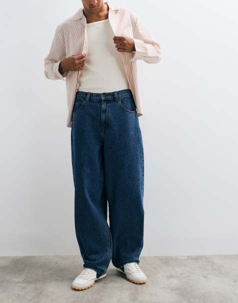ASOS DESIGN loose jeans in dark-wash blue - view 1