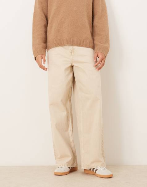 ASOS DESIGN loose jeans in ecru - view 1