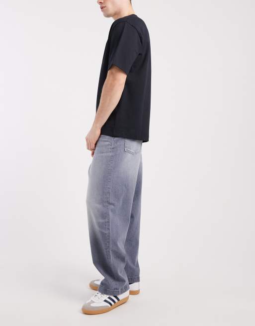 ASOS DESIGN loose jeans in grey sulphur wash, 3 of 5