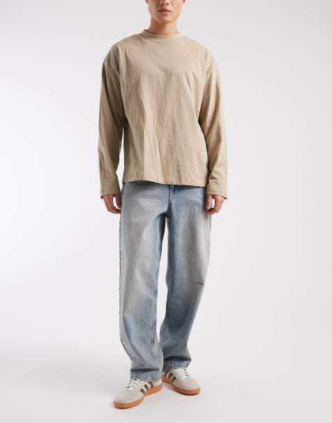 ASOS DESIGN loose jeans in light wash blue - view 1