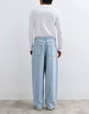 Asos Design Loose Jeans In Blue