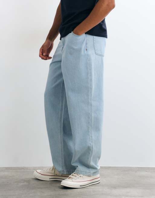ASOS DESIGN loose jeans in light wash blue, 3 of 5