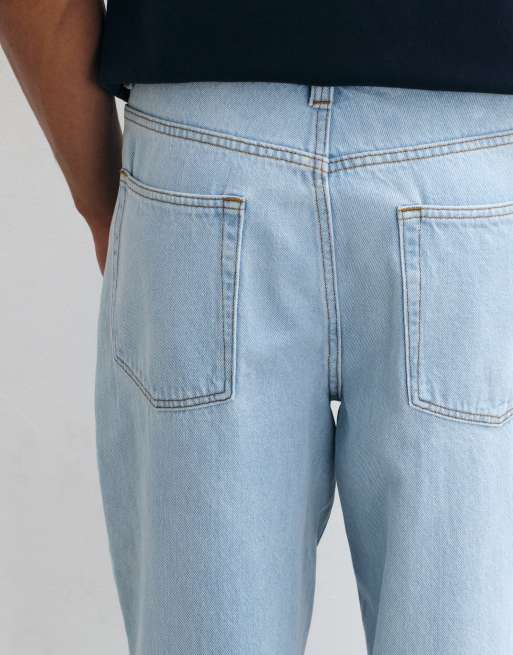 ASOS DESIGN loose jeans in light wash blue, 4 of 5