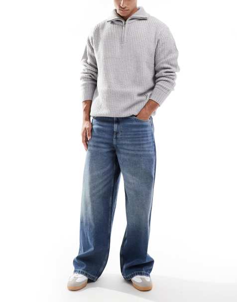 ASOS DESIGN loose jeans in mid wash blue - view 1