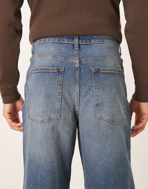 ASOS DESIGN loose jeans in mid wash blue, 4 of 5