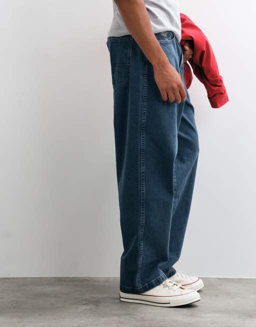 ASOS DESIGN loose jeans in mid wash blue, 3 of 5