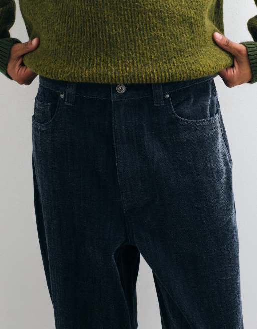 ASOS DESIGN loose jeans in soft dark washed blue, 4 of 5