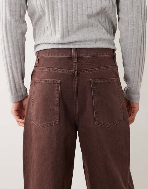 ASOS DESIGN loose jeans in washed brown, 5 of 5