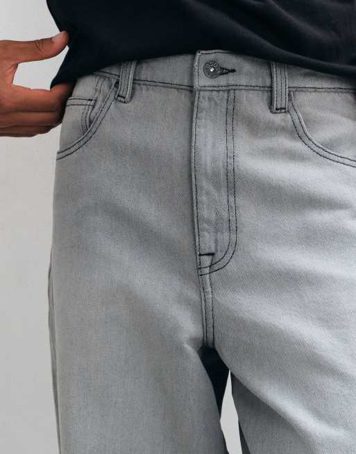 ASOS DESIGN loose jeans in washed grey, 4 of 5