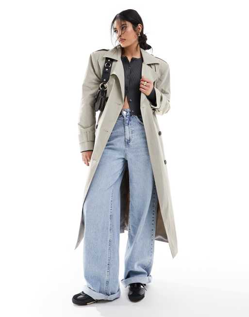 ASOS DESIGN loose jeans with deep turn up cuff in light blue ASOS