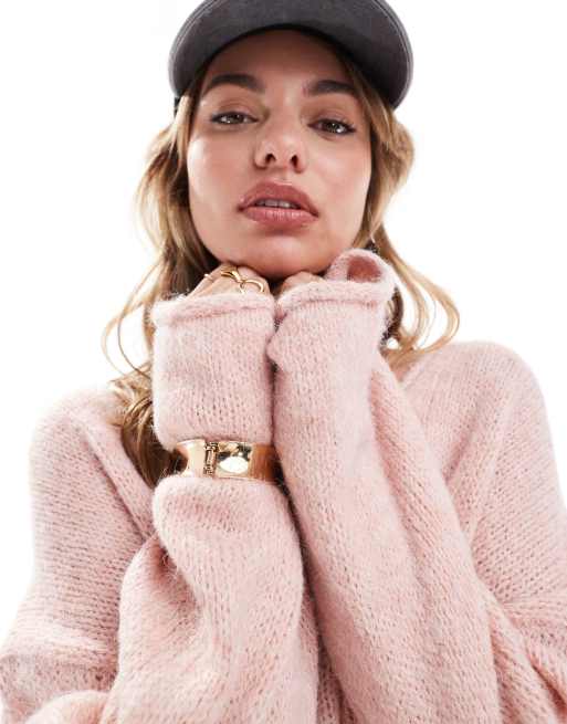 ASOS on sale Design Oversized Camo Sweater In Pink