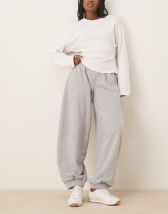 Reclaimed Vintage unisex heavyweight wide leg trackies in grey marl (part of a set)
